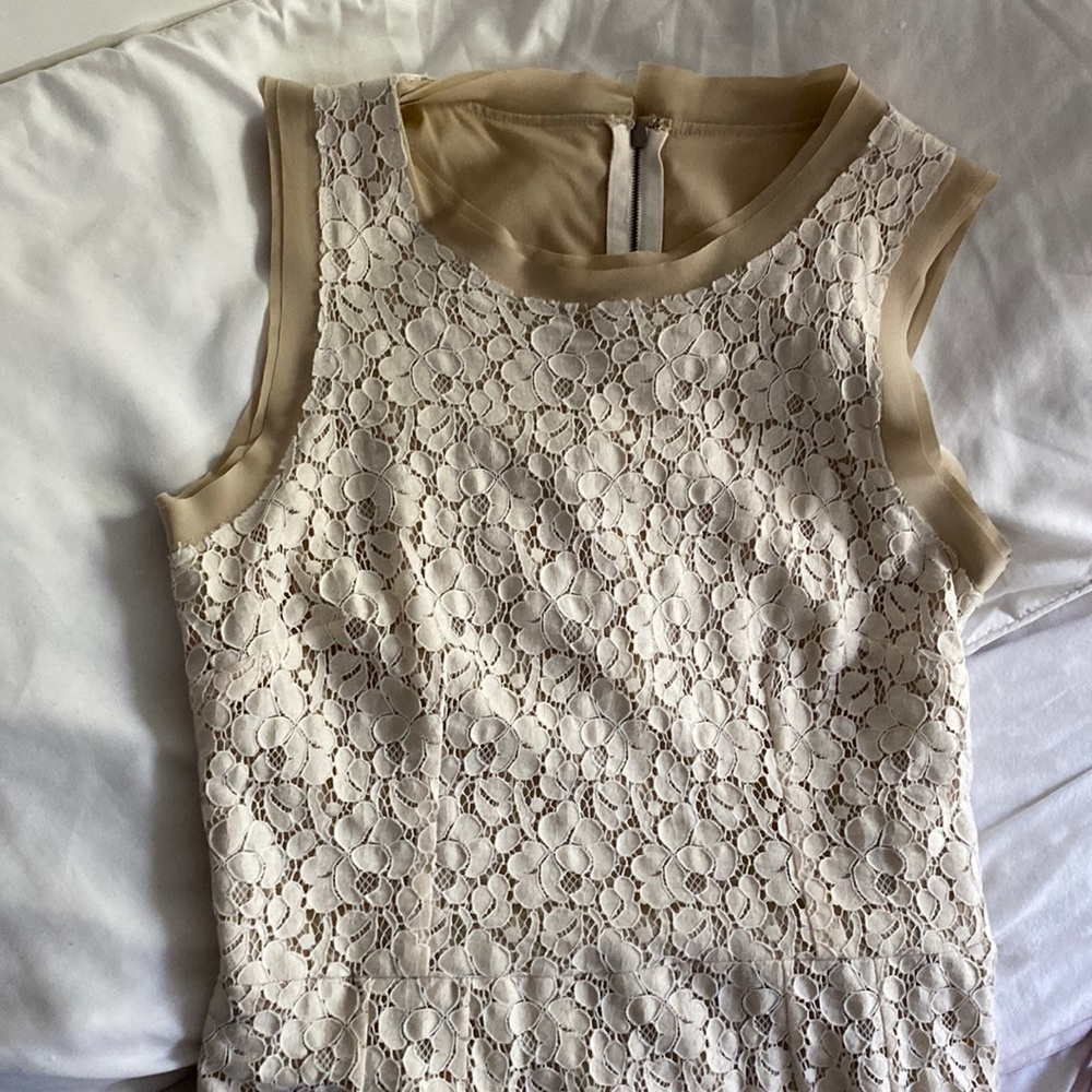 Dolce and Gabbana cream lace dress with nude lining.
